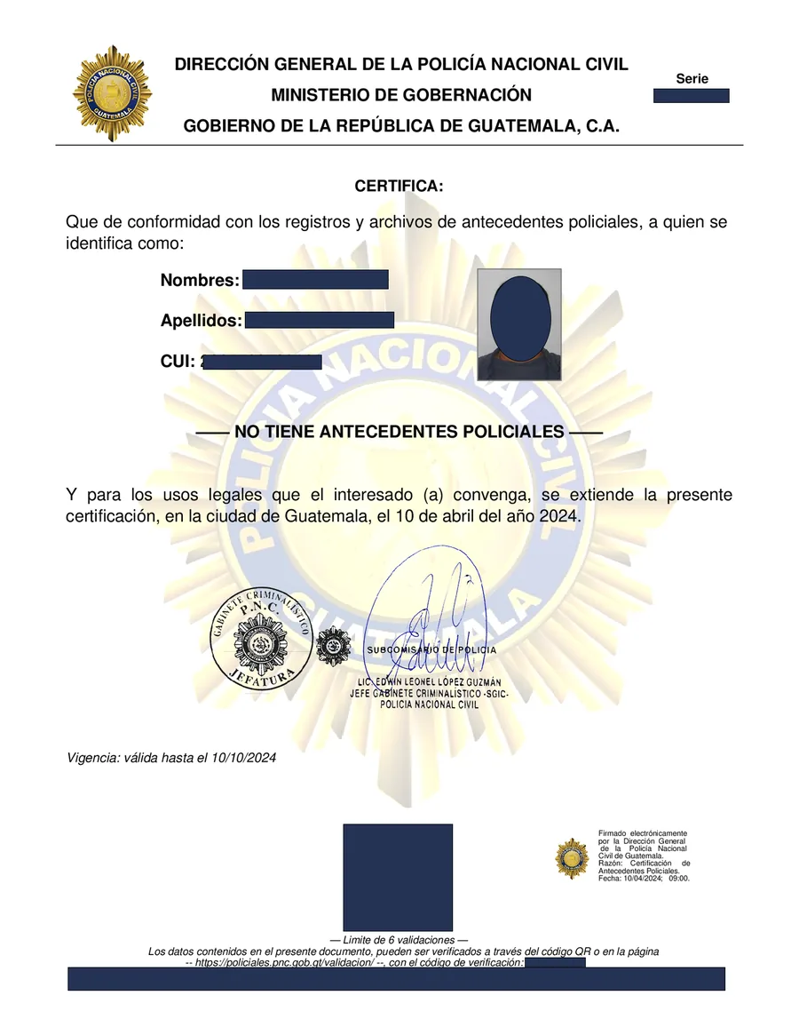 Antecedentes policiales